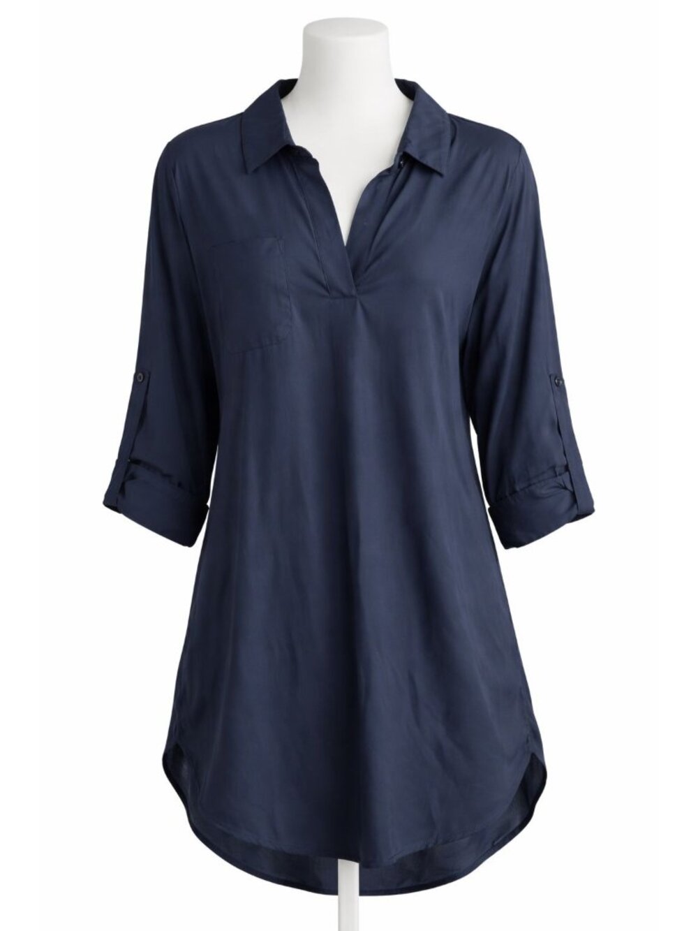 Women’s XL Navy Swim Cover Up Shirt Dress Beach Tunic Lightweight